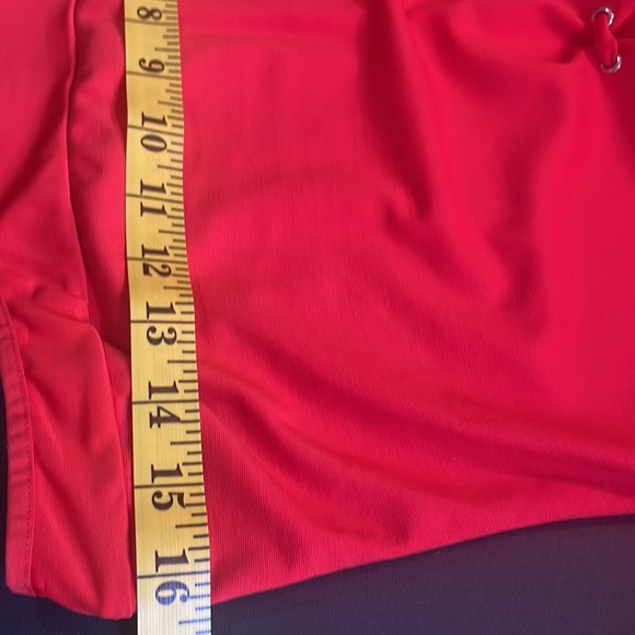 Bebe Red Criss Cross Body Suit, V Neck, Size Large - Picture 9 of 11